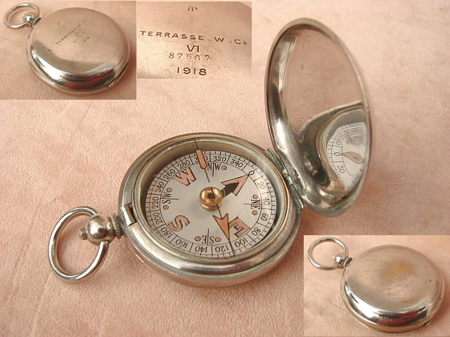 WW1 British army Officers pocket compass by Terrasse 